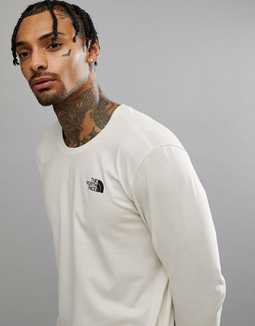 The North Face East back print long sleeve t-shirt in white, ASOS