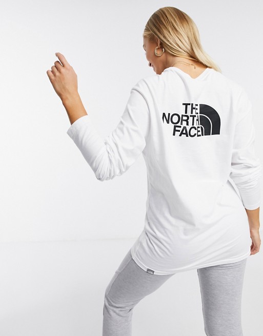 The North Face Easy long sleeved t-shirt in white