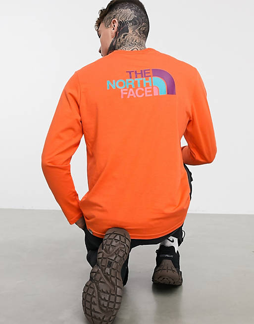  The North Face Easy multicolour long sleeve t-shirt in orange 