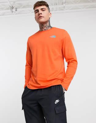 orange north face long sleeve