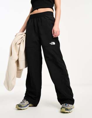 The North Face Easy Nylon Baggy Pants In Black In Black