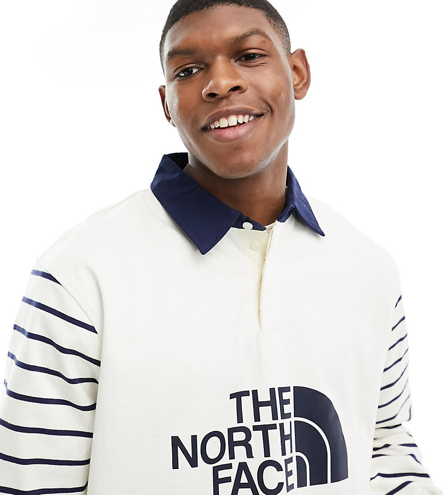 The North Face Easy Rugby polo in white and blue