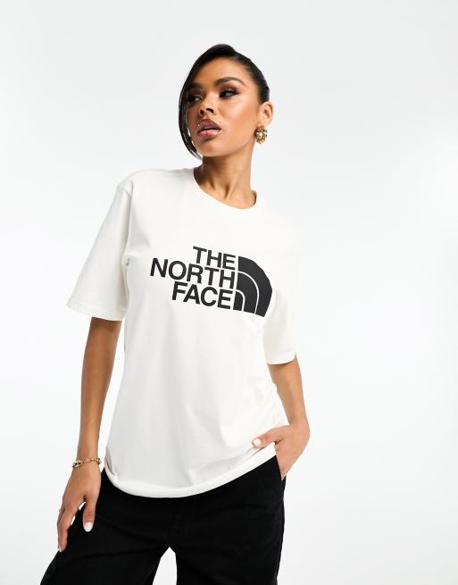The North Face - Easy - T-shirt comoda color crema con logo sul petto