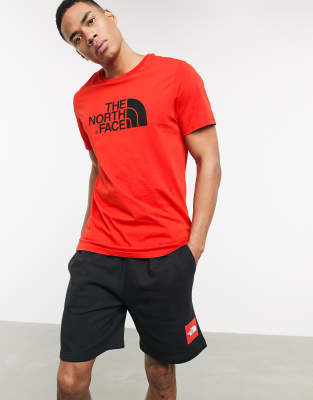 north face t shirt red