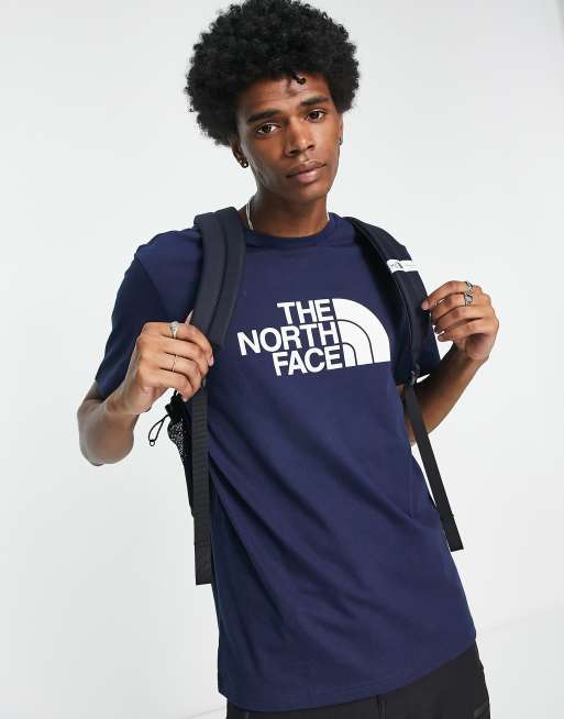 The North Face - Easy - T-shirt med brystprint i marineblå