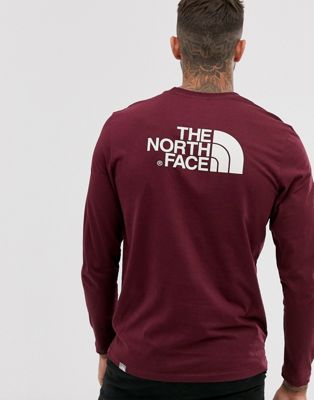 The North Face – Easy – Vinröd t-shirt med lång ärm