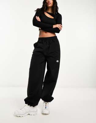 The North Face Easy Nylon Baggy Pants In Black In Black