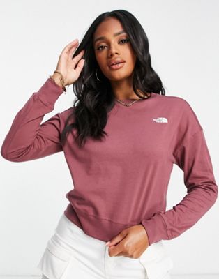 The North Face Ensei long sleeve cropped heavyweight t-shirt in pink Exclusive at ASOS