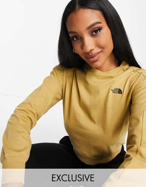 The North Face Ensei long sleeve T-shirt in tan Exclusive to ASOS