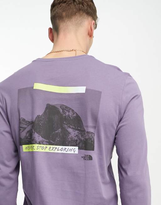 The North Face - ES - T-shirt met print op de achterkant en lange mouwen in paars