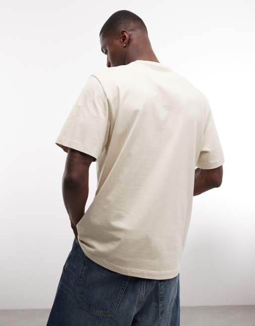 The North Face – Essential – Beige t-shirt med centrerad logga, 5 av 5