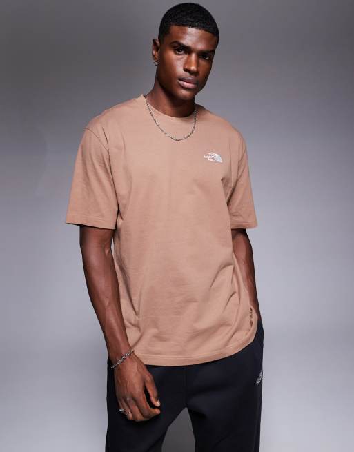 The North Face – Essential – Brązowy T-shirt oversize z logo na piersi, 2 z 4