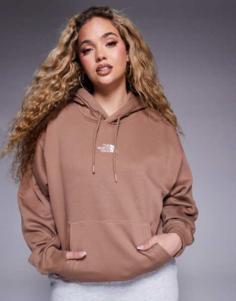 The North Face – Essential – Brun huvtröja i oversize med logga - view 1
