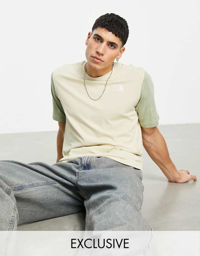 The North Face Essential color block T-shirt in gray/brown - Exclusive to ASOS