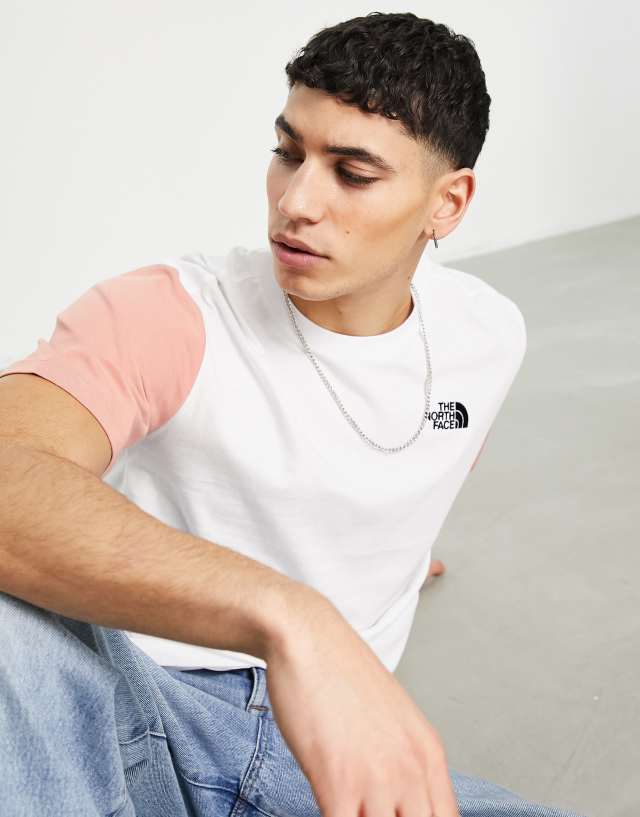 The North Face Essential Color block T-shirt in white/pink Exclusive to ASOS 2
