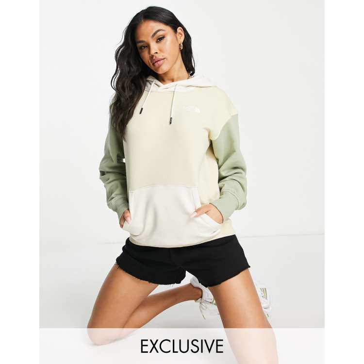 The north face colour block sales crop hoodie