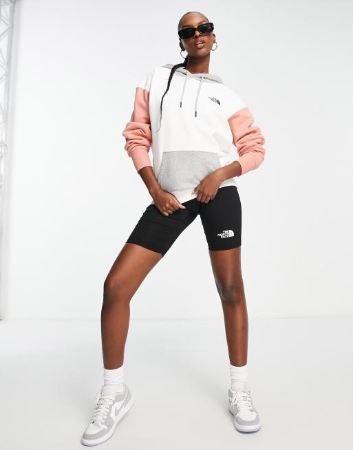 The north face colour block sales crop hoodie