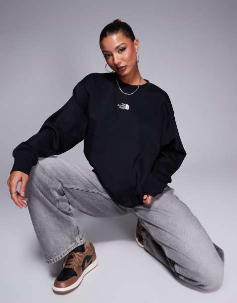 The North Face Essential logo oversized sweatshirt in black