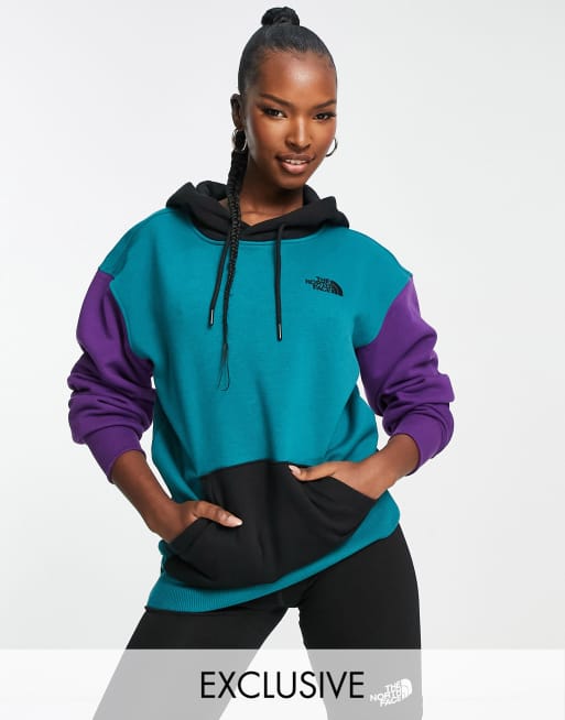 The North Face Essential Felpa color verde azzurro viola
