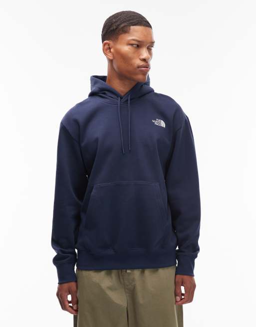 The North Face - Essential - Felpa oversize color blu navy con cappuccio e logo