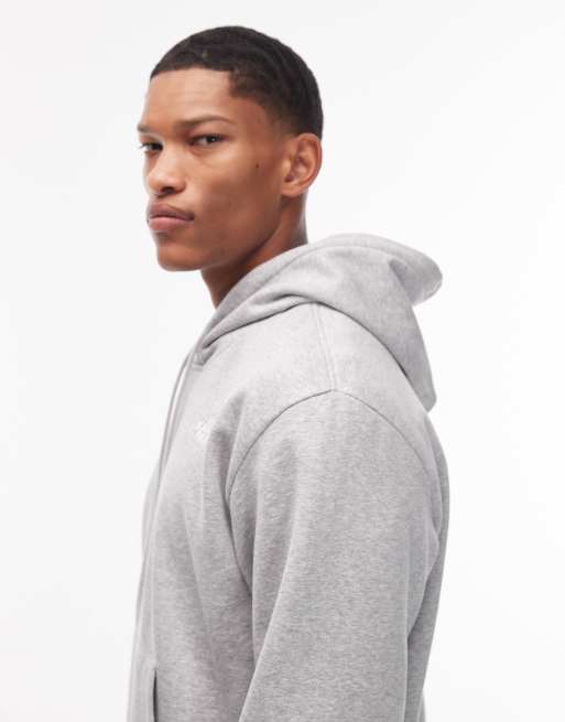 The North Face - Essential - Felpa oversize color grigio chiaro con cappuccio e logo, 4 di 5