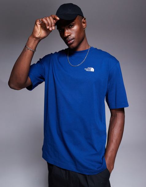 The North Face Essential oversized chest logo t-shirt in navy