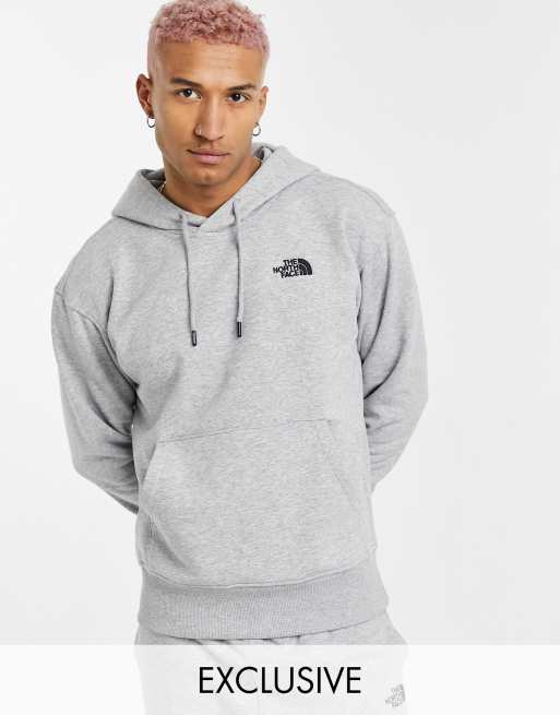 Grey and yellow north sale face hoodie