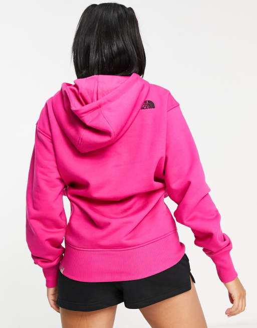 Hot pink best sale north face hoodie