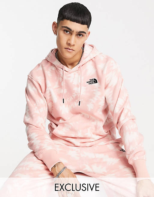 The North Face Essential hoodie in pink tie dye Exclusive at ASOS