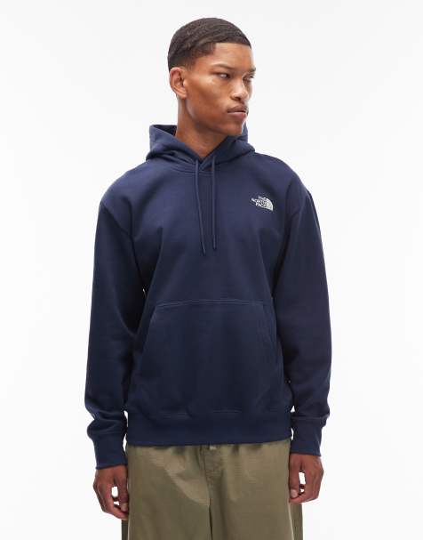 The North Face - Essential - Hoodie met oversized logo in marineblauw - view 1