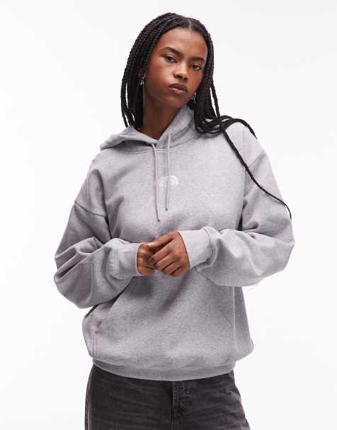 The North Face Essential oversized logo sweatshirt in light grey