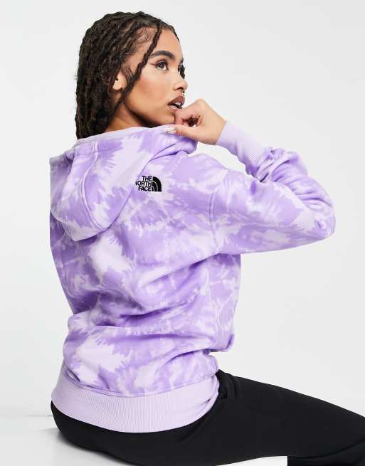 The North Face Essential Kapuzenpullover mit fliederfarbenem Batikmuster exklusiv bei ASOS ASOS