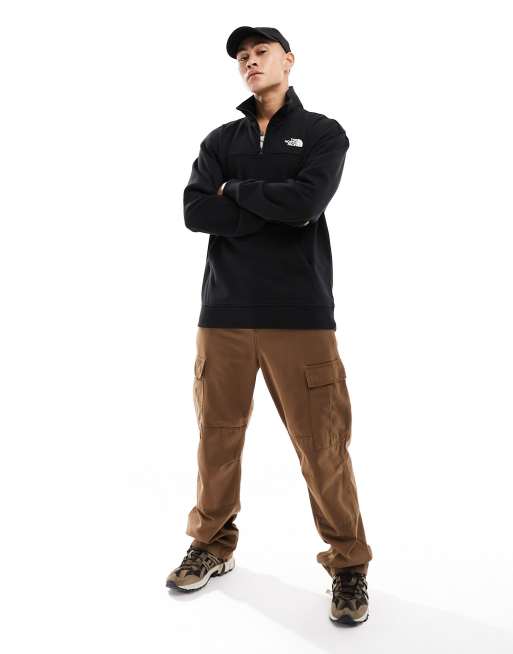 The North Face Essential logo 1/4 zip sweatshirt in black | ASOS