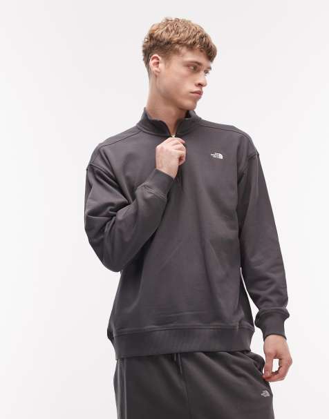 The North Face Essential logo light oversized 1/4 zip sweat in grey - view 1