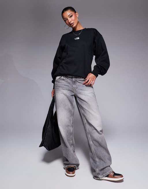 The North Face Essential logo oversized sweatshirt in black