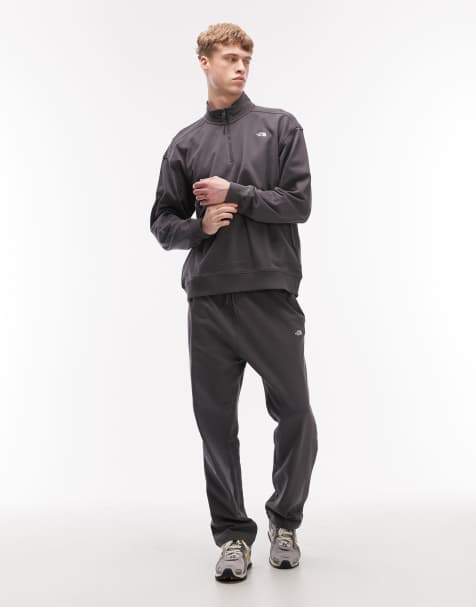 The North Face – Essential – Mörkgrå, tunna byxor i oversize med logga - view 1