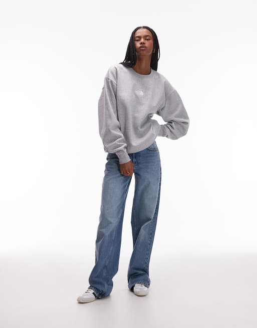 The North Face – Essential – Oversize-Sweatshirt in Hellgrau mit Logo, 3 von 4