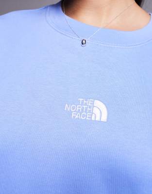 The North Face Essential Oversized Crew Neck Sweatshirt In Blue