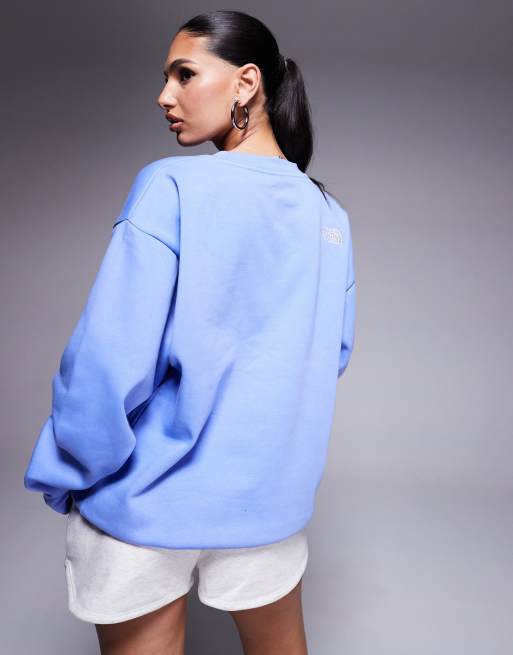 The North Face Essential oversized crew neck sweatshirt in blue