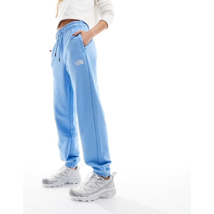 The North Face Essential oversized fleece high waist joggers in blue  Exclusive at ASOS