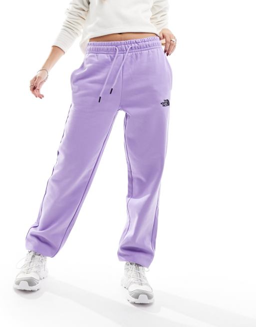 The North Face Essential oversized fleece high waist joggers in purple  Exclusive at ASOS