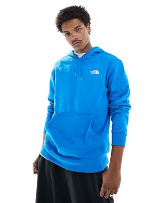 The North Face Essential oversized fleece hoodie in blue Exclusive at ASOS