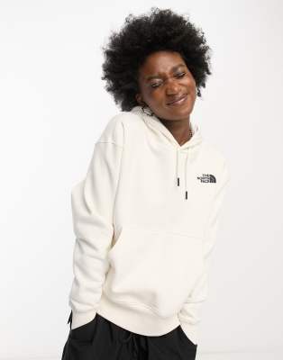 The North Face Essential oversized fleece hoodie in cream Exclusive at ASOS