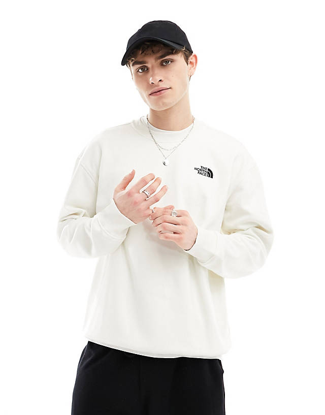 The North Face - essential oversized fleece sweatshirt in off white exclusive at asos