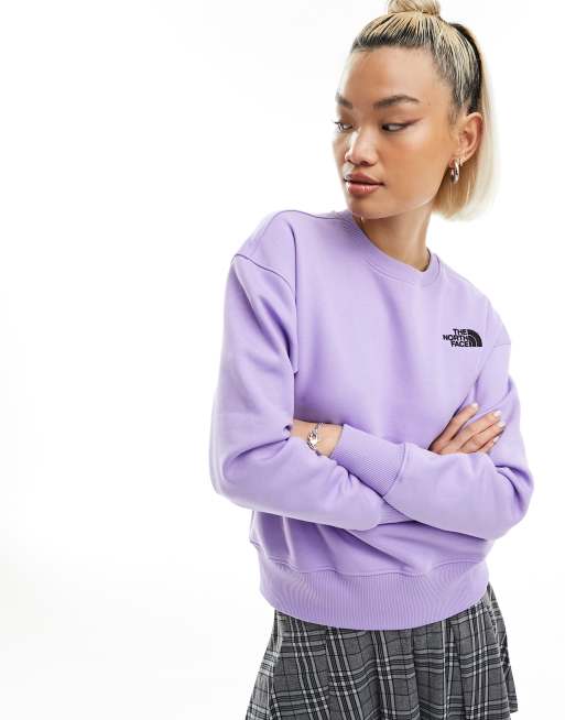 The North Face Essential oversized fleece sweatshirt in purple