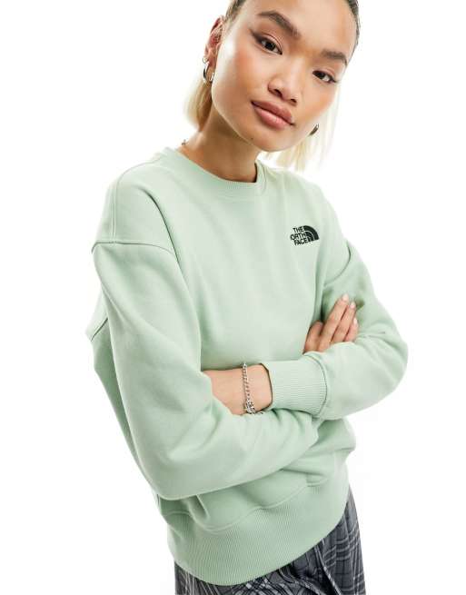 The North Face Essential oversized fleece sweatshirt in sage green  Exclusive at ASOS