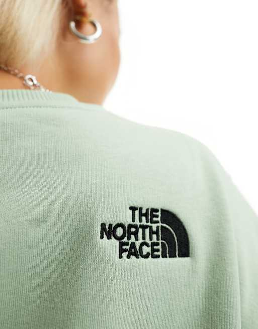 The North Face Essential oversized fleece sweatshirt in sage green Exclusive at ASOS, 3 of 4