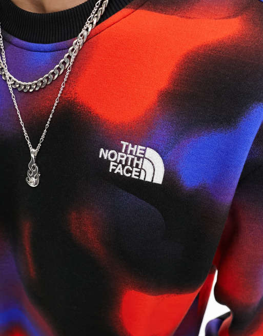 The North Face - Essential - Oversized fleece sweatshirt met marmerprint in rood, exclusief bij ASOS, 3 van 4