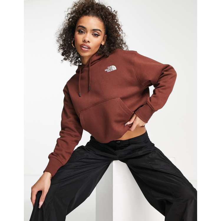 The North Face Essential oversized hoodie in brown Exclusive at