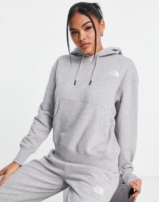 The North Face Essential oversized hoodie in light grey Exclusive at ASOS